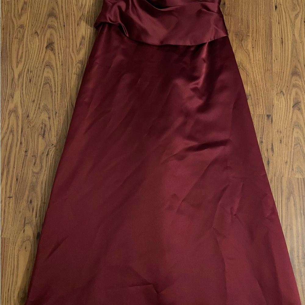 Jordan Burgundy Satin Prom Dress